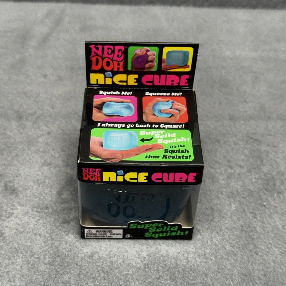 Nee Doh Nice Cube - Super Solid Squish! (Blue) - Brand New/Factory Sealed!
